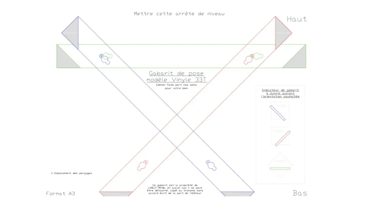 Gabarit pose murale étagère vinyle, BD, CD, livres