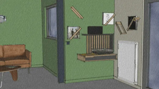 Support rangement au mur pour vinyles