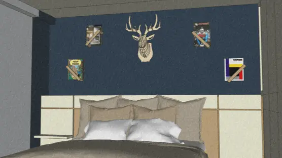 Mise en situation rangement mural pour BD